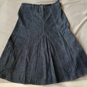 Vintage denim pleated skirt